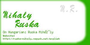 mihaly ruska business card